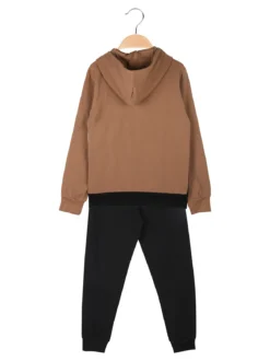 Umbro Completo tuta 2 pezzi da bambino con cappuccio e intero felpato - marrone