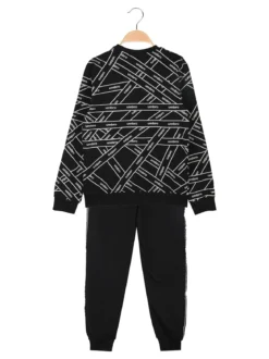 Umbro Completo tuta 2 pezzi da bambino con interno felpato - nero