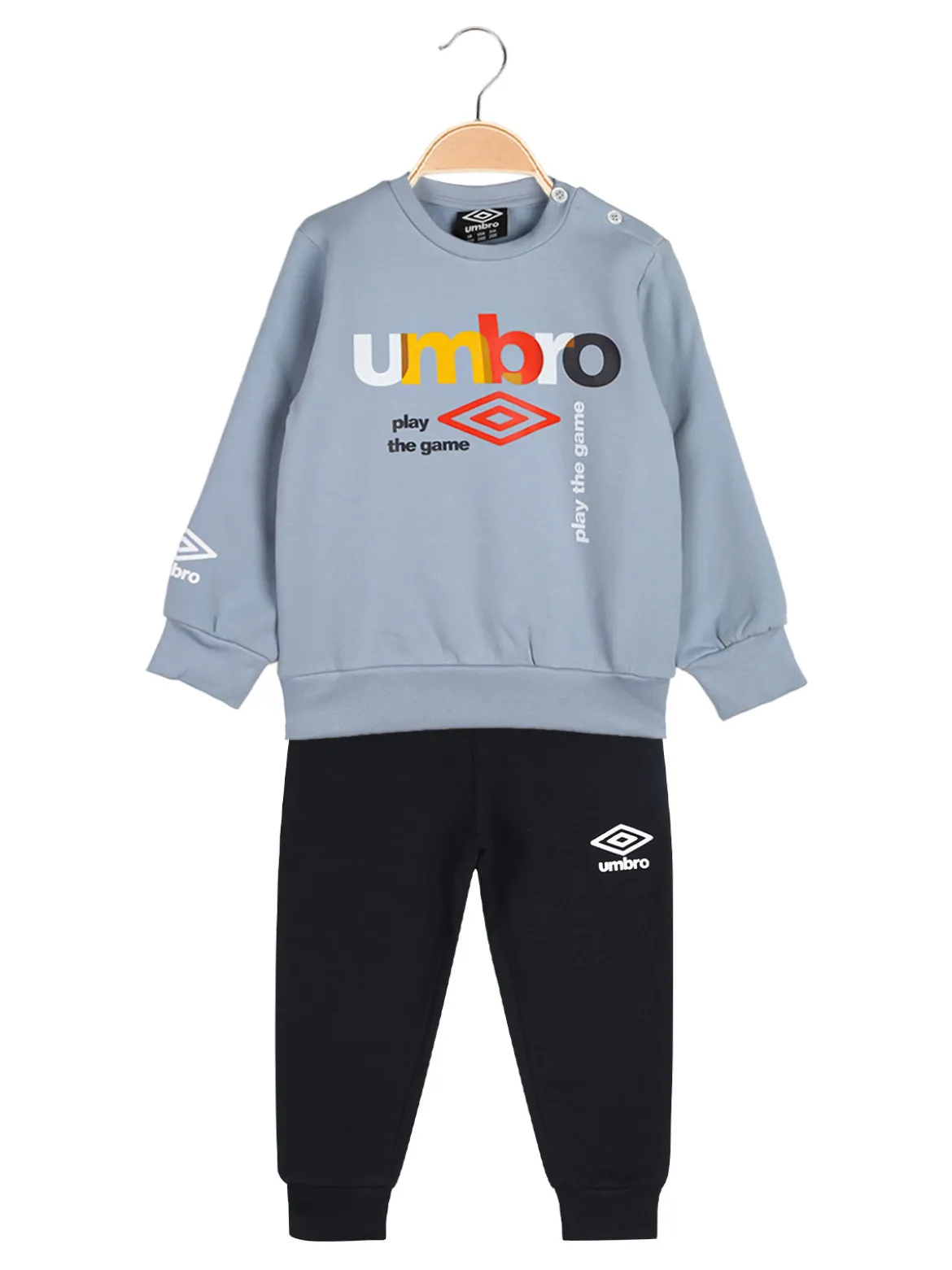 Umbro Completo tuta 2 pezzi da neonato in felpa con logo - ghiaccio