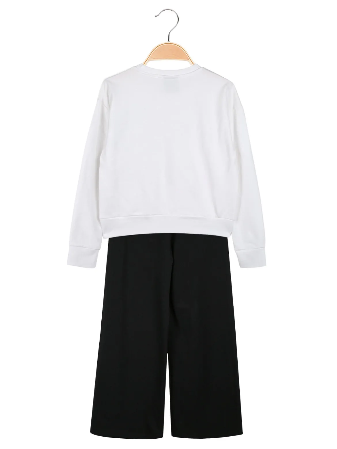 Umbro Completo tuta 2 pezzi da ragazza con felpa cropp e pantaloni a zampa - bianco