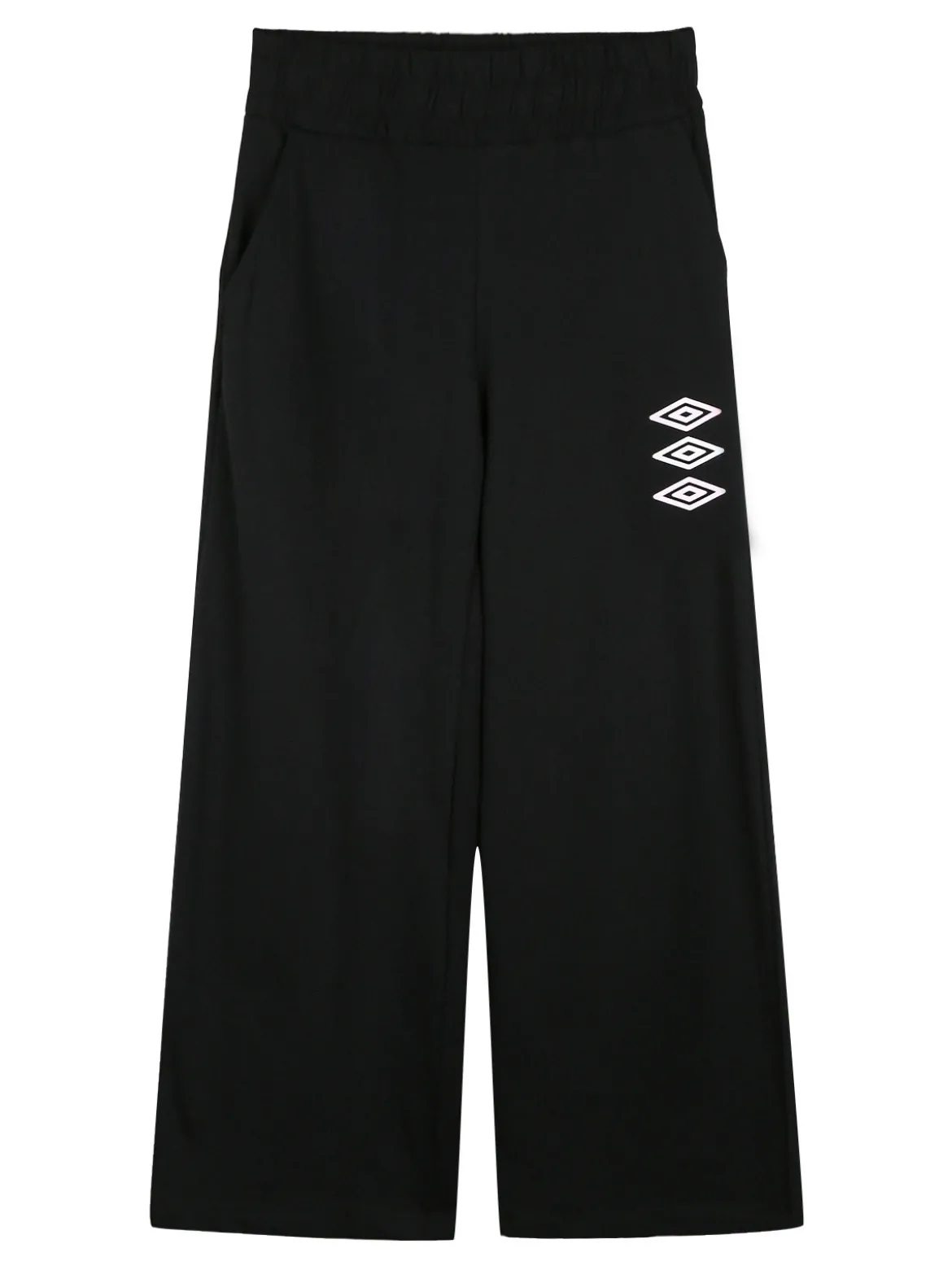 Umbro Completo tuta 2 pezzi da ragazza con felpa cropp e pantaloni a zampa - bianco