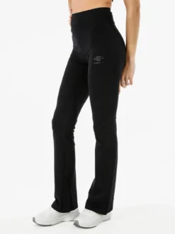Umbro Leggings sportivi da donna in cotone elasticizzato con finale a zampa - nero