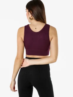 Umbro Top sportivo da donna con logo in cotone elasticizzato - viola