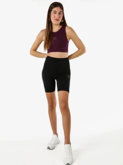 Umbro Top sportivo da donna con logo in cotone elasticizzato - viola