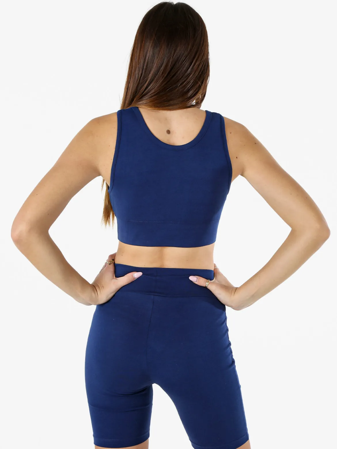 Umbro Top sportivo da donna con logo in cotone elasticizzato - blu