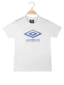 Umbro T-shirt da ragazzo in cotone con logo - bianco