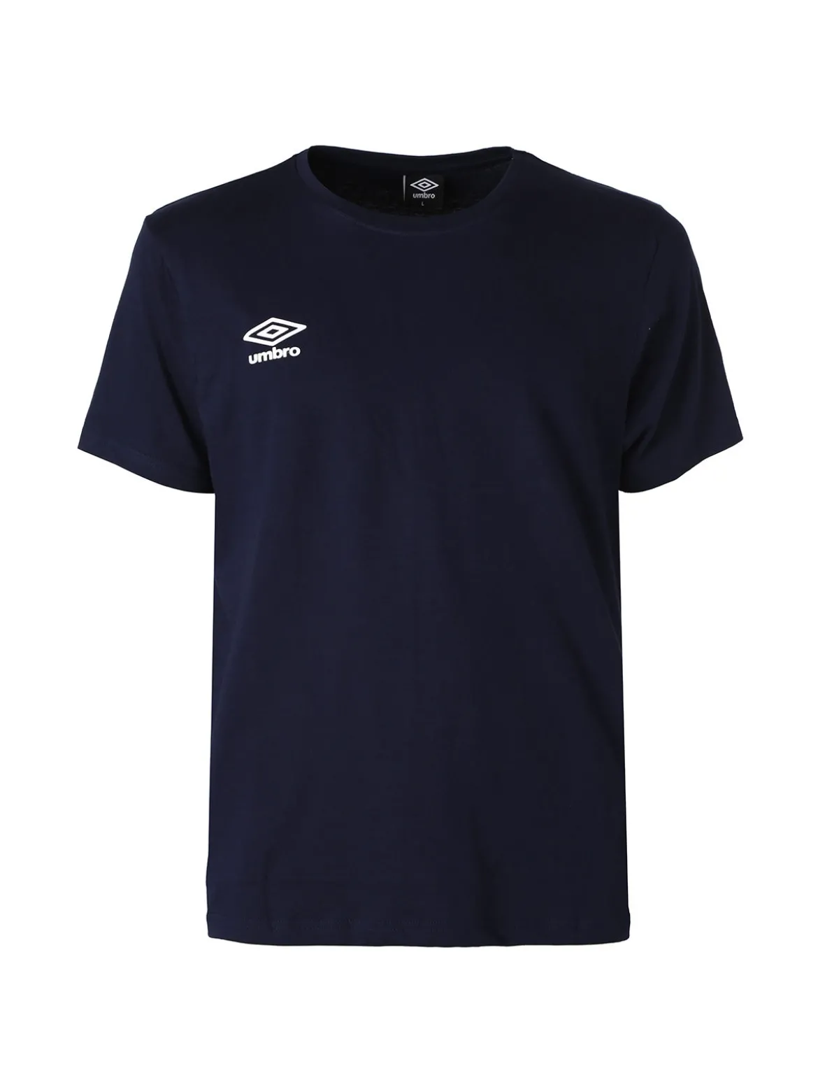Umbro T-shirt girocollo da uomo in cotone con logo - blu scuro