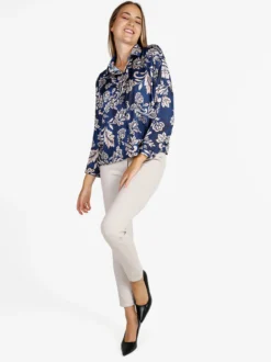 Unique Camicia donna a fantasia - blu