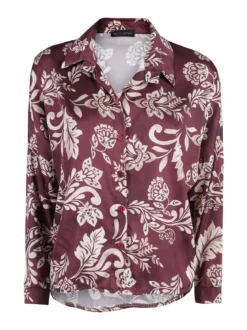 Unique Camicia donna a fantasia - bordeaux