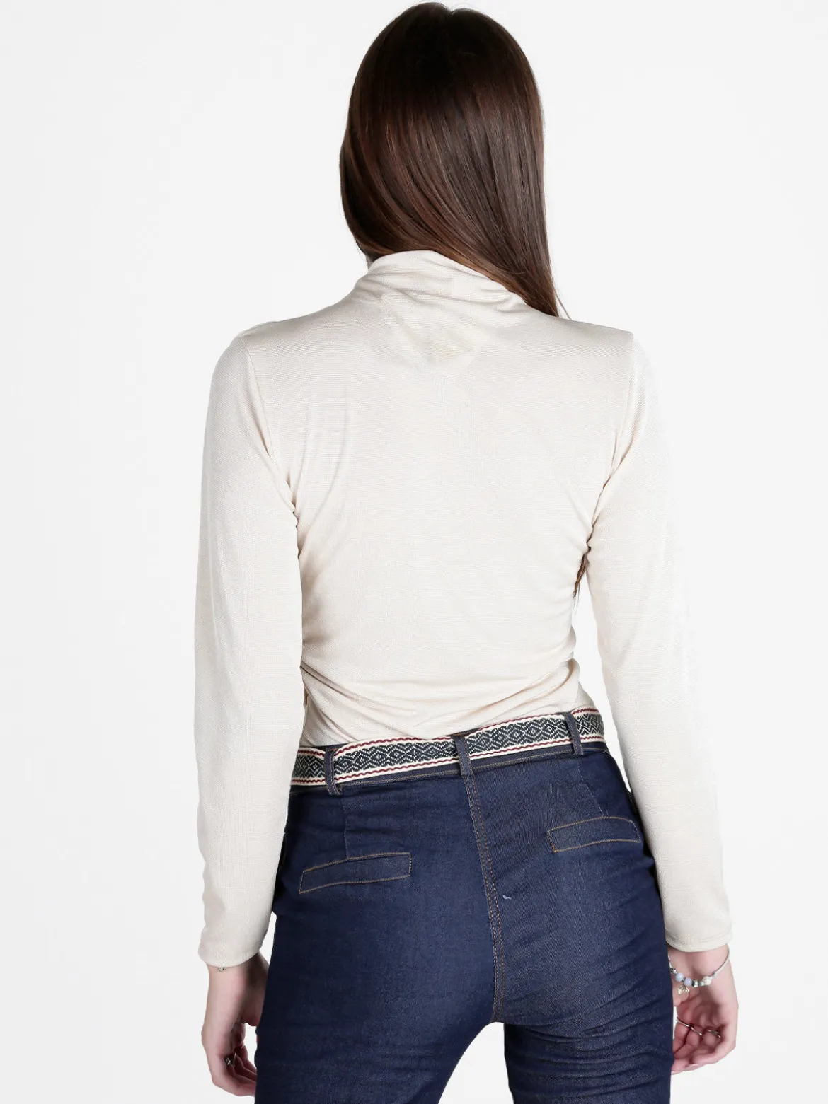 Unique Maglia donna accollata a maniche lunghe