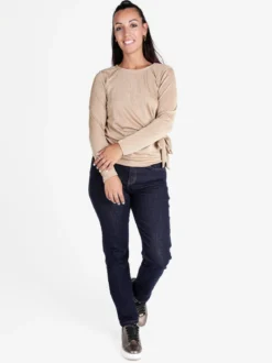 Unique Maglia donna a maniche lunghe annodata sul davanti