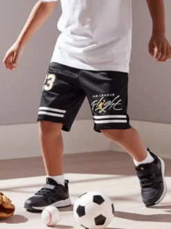 Urchin Bermuda sportivi da ragazzo - nero