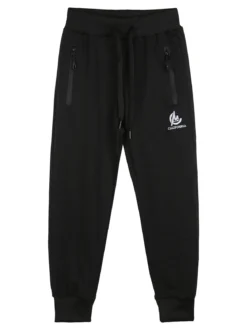 Urchin Pantaloni tuta da ragazzo con coulisse e polsini - nero