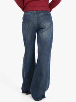 Vale Denim Jeans donna a vita alta con finale a zampa