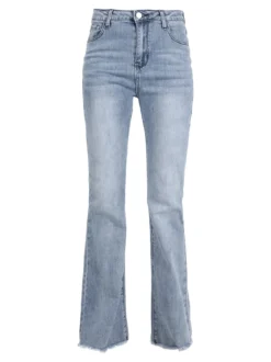 Vale Denim Jeans donna slim fit con finale sfrangiato a zampa