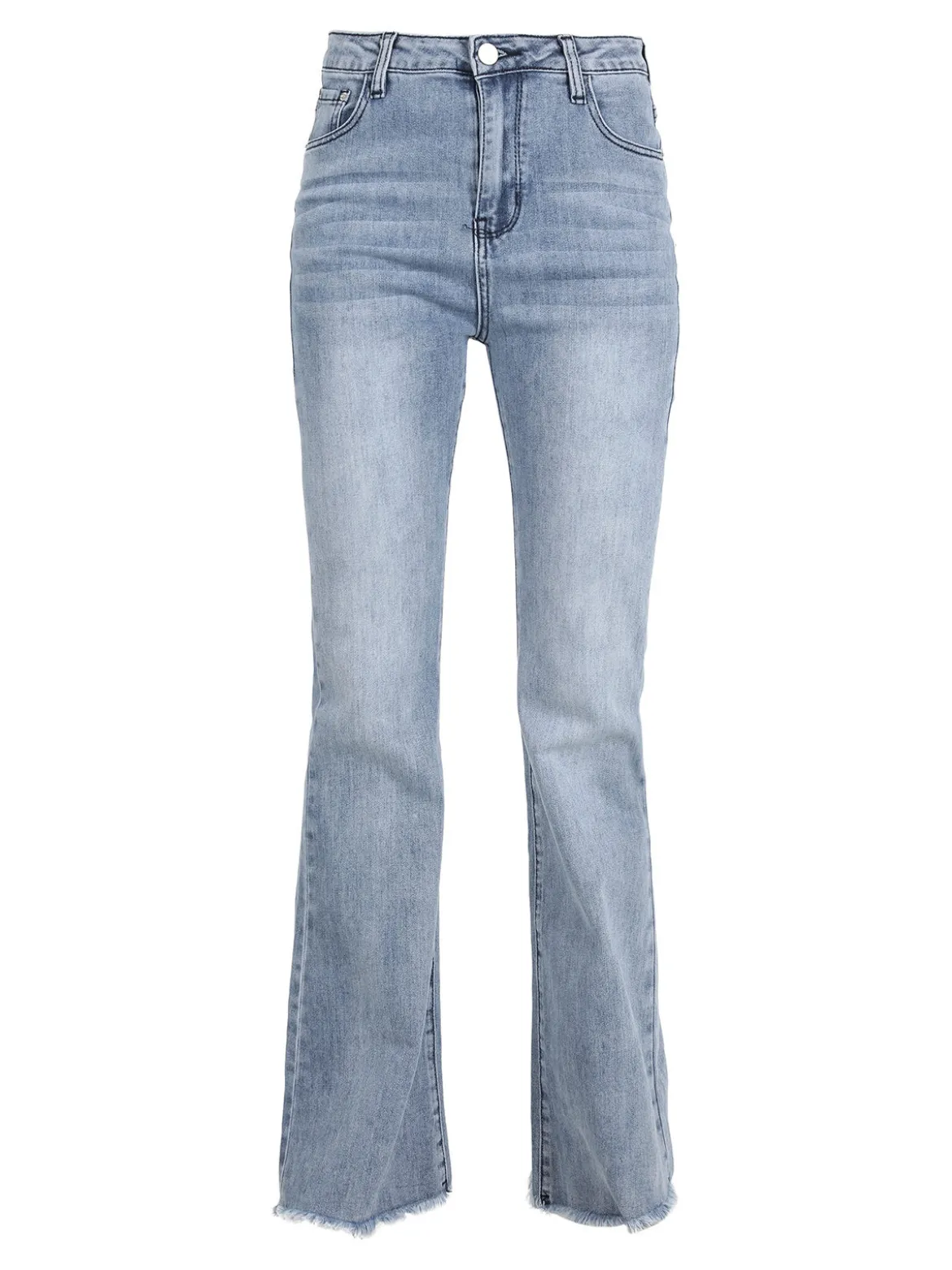 Vale Denim Jeans donna slim fit con finale sfrangiato a zampa