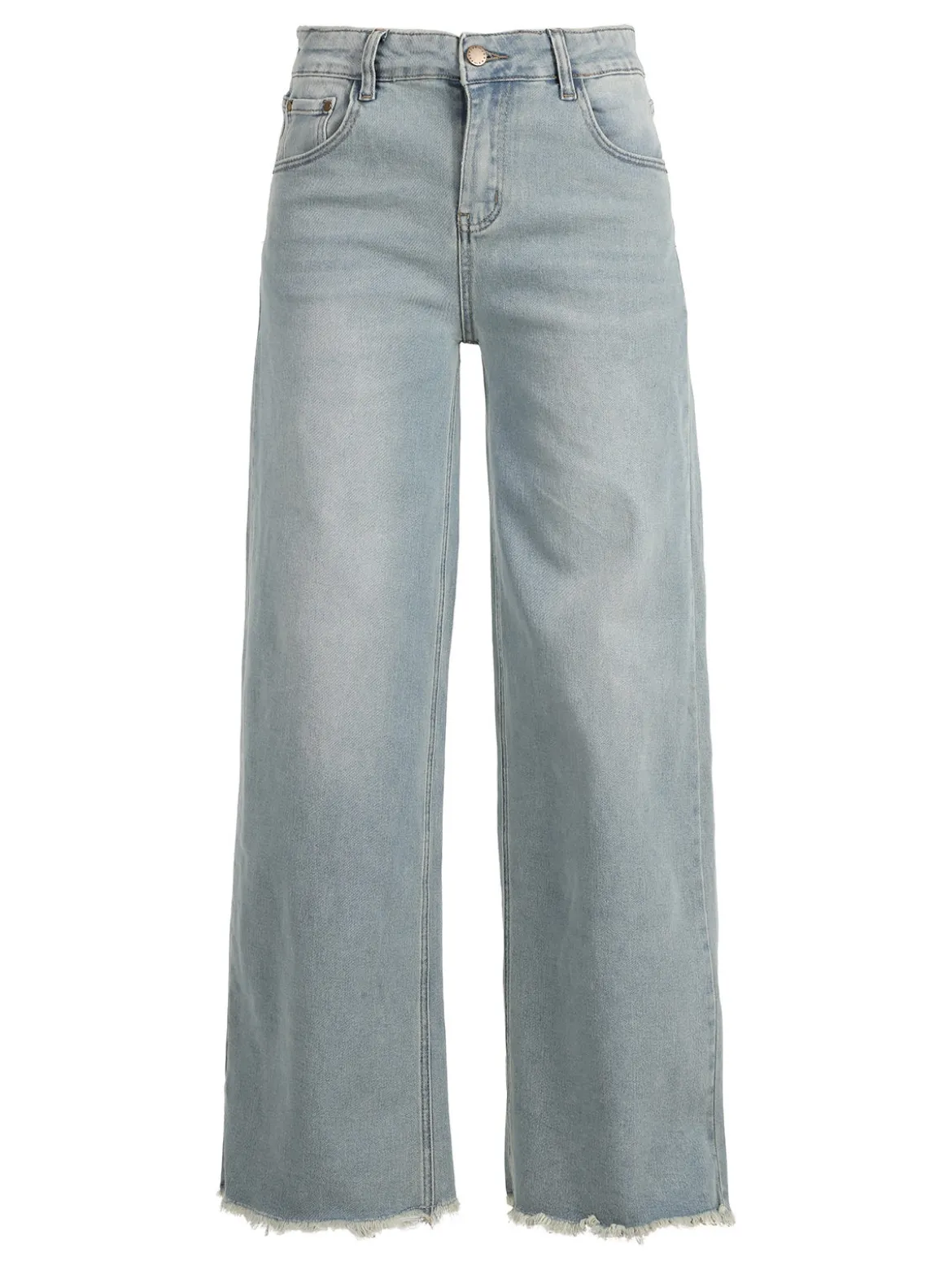 Vale Denim Jeans donna wide leg con finale sfrangiato