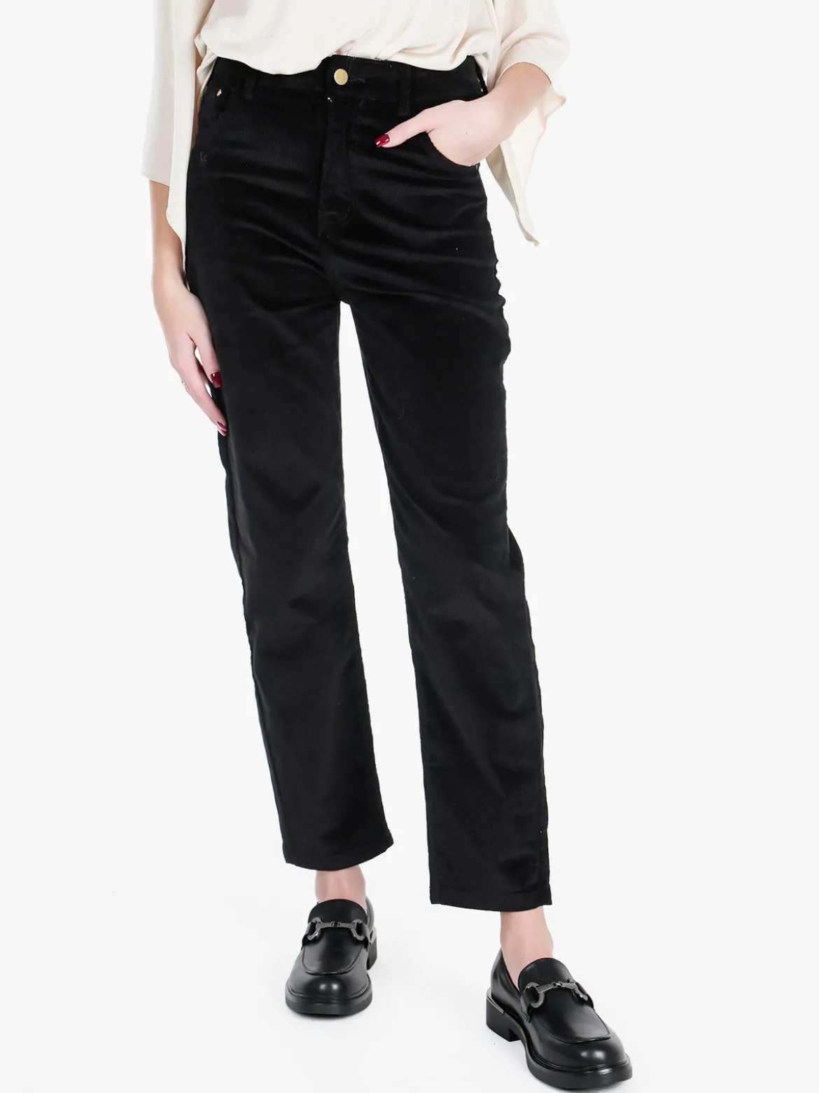 Vale Denim Pantaloni donna in velluto a coste