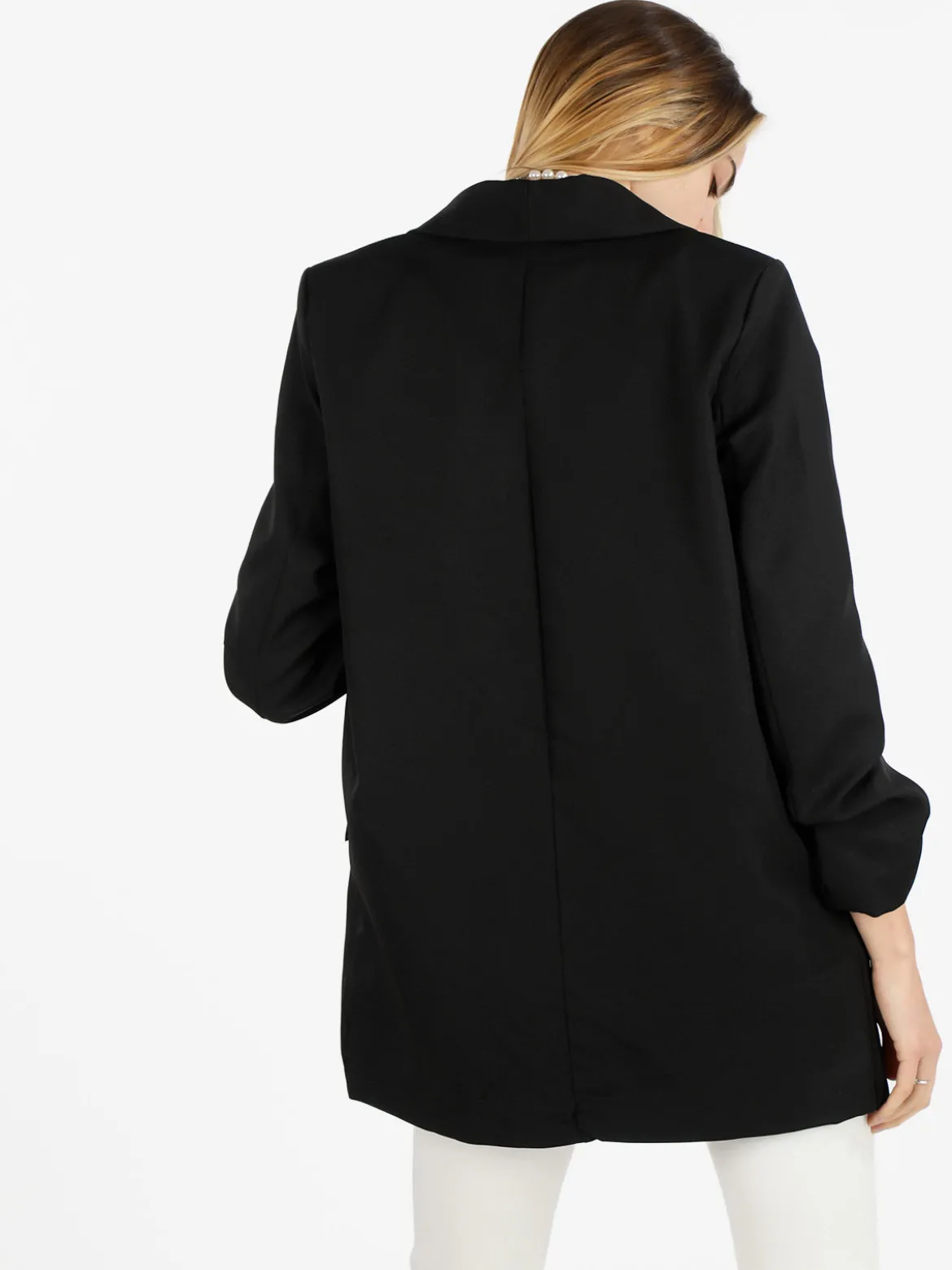 Vanita Blazer donna aperto con maniche arricciate