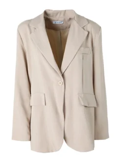 Vanita Blazer donna oversize con bottone - beige