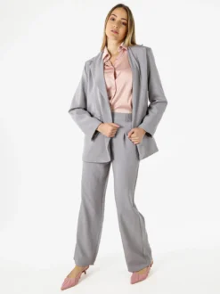 Vanita Blazer donna oversize con bottone - grigio