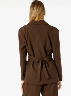 Vanita Blazer elegante da donna a doppiopetto con bottoni - marrone