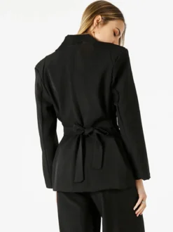 Vanita Blazer elegante da donna a doppiopetto con bottoni - nero