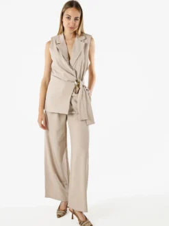 Vanita Gilet donna con dettaglio dorato - beige