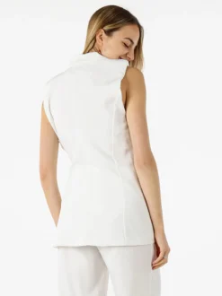 Vanita Gilet donna con dettaglio dorato - bianco
