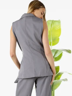 Vanita Gilet donna con dettaglio dorato - grigio