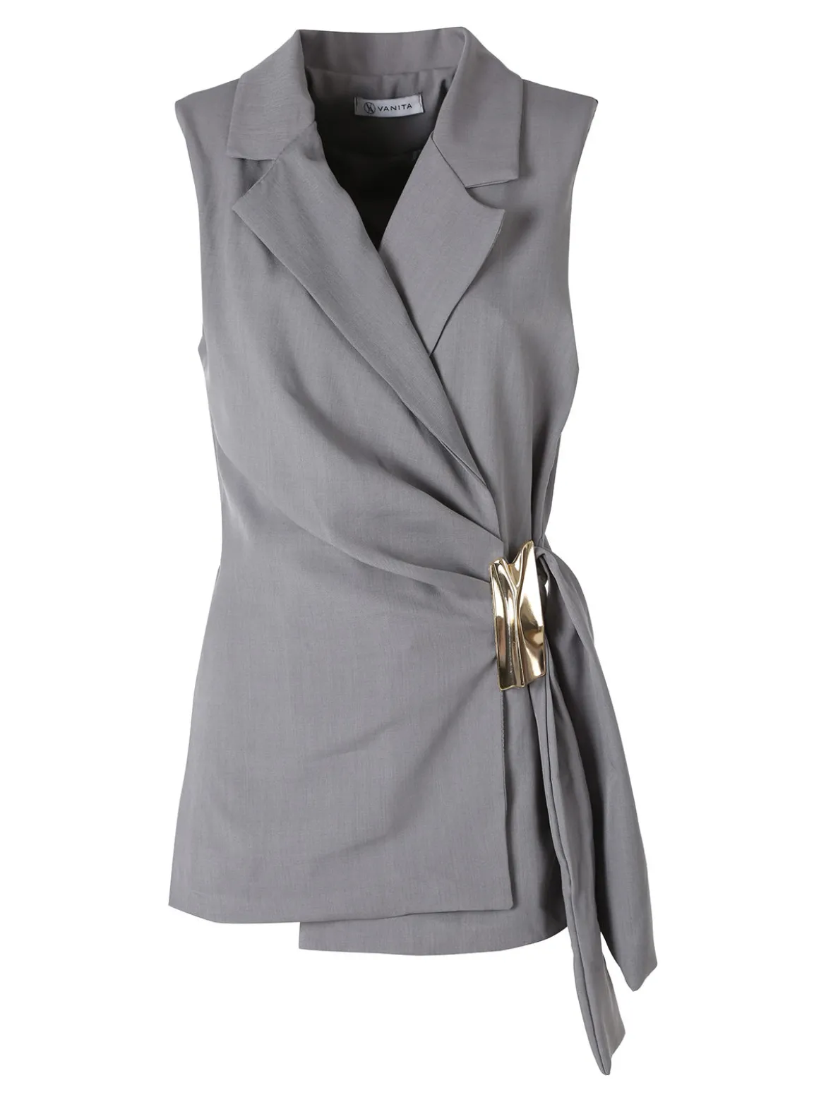 Vanita Gilet donna con dettaglio dorato - grigio