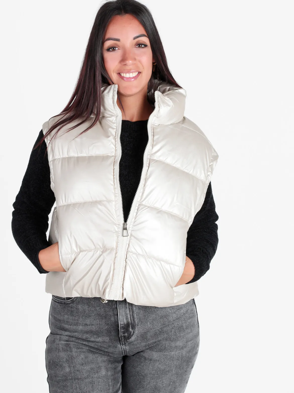 Vanita Gilet donna trapuntato con zip