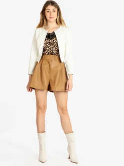Vanita Shorts da donna in ecopelle