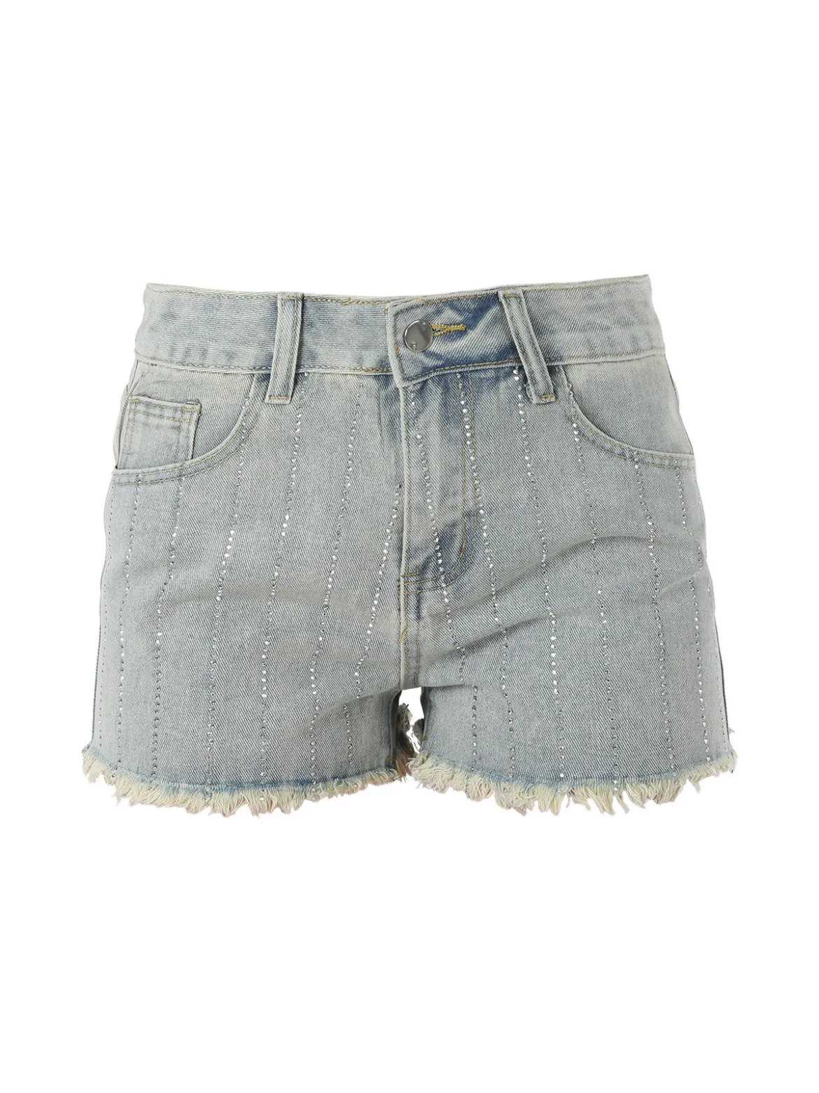 Vanita Shorts in jeans da donna con microborchie sfrangiati sul finale - jeans