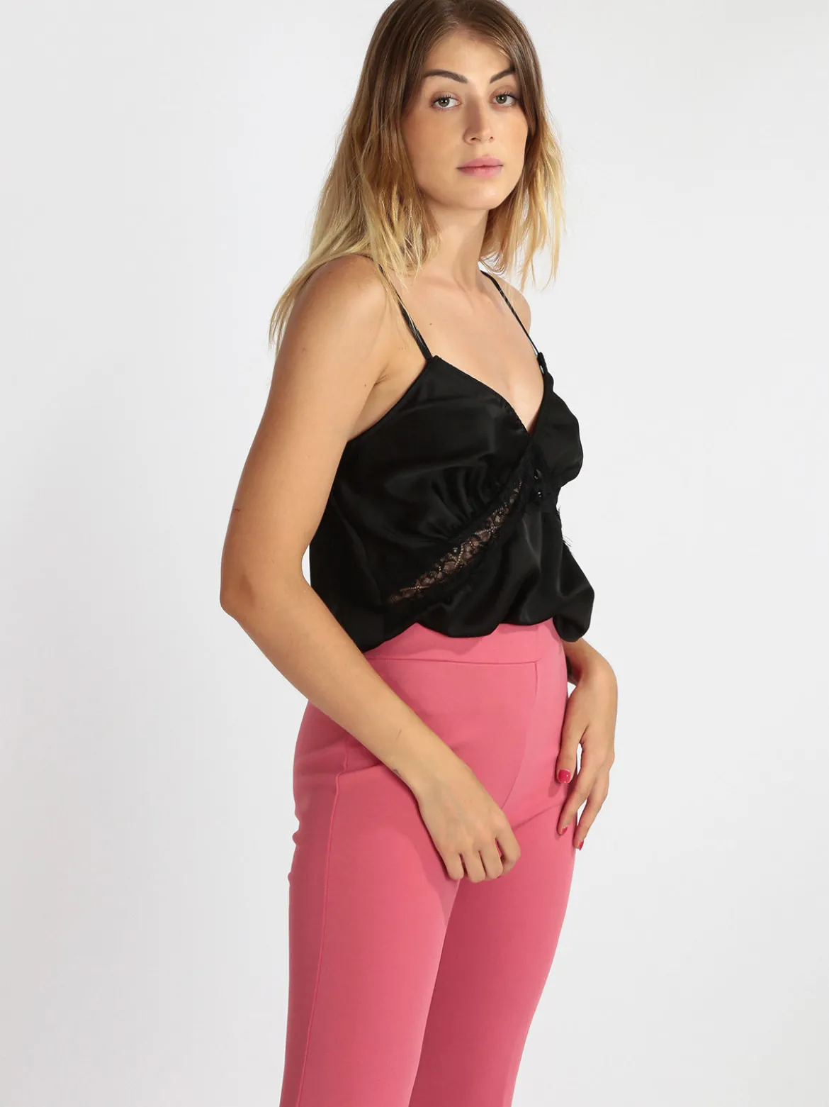 Vanita Top donna effetto raso
