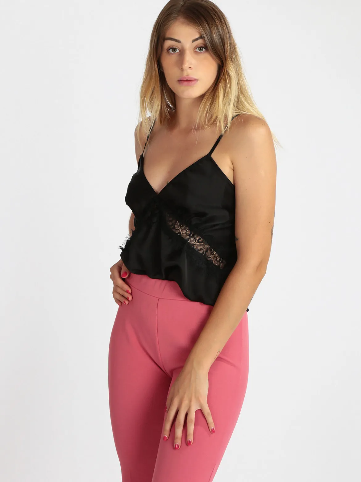 Vanita Top donna effetto raso