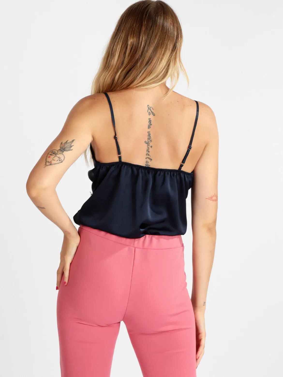 Vanita Top donna effetto raso