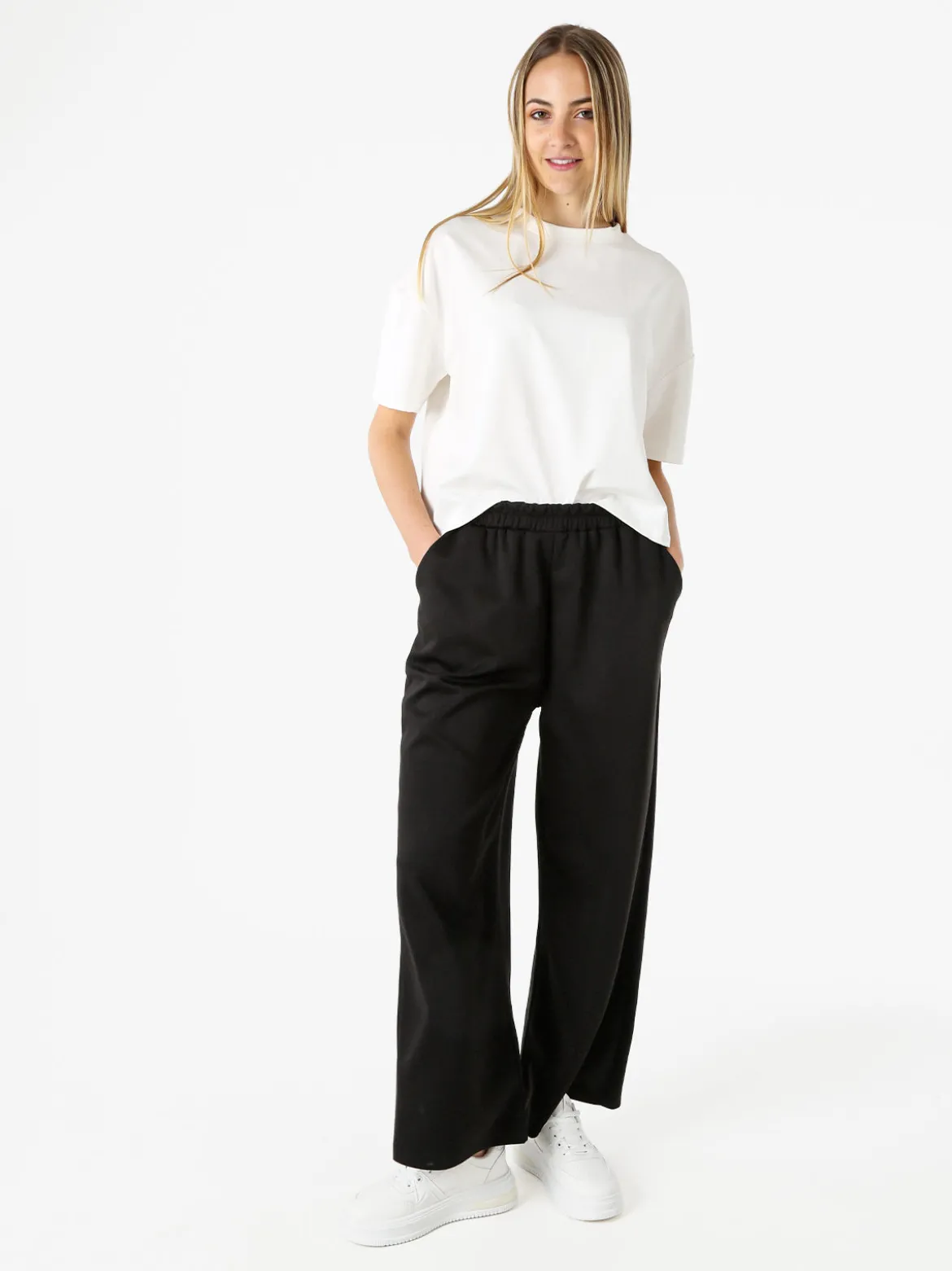 Vanita T-shirt donna oversize in felpa - bianco