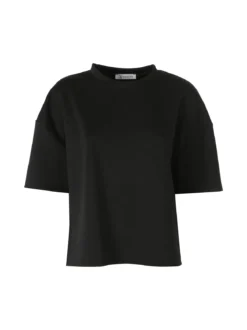 Vanita T-shirt donna oversize in felpa - nero