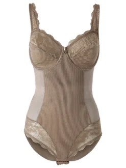 Verde Veronica AR42 Body donna con pizzo coppa C con ferretto - fango