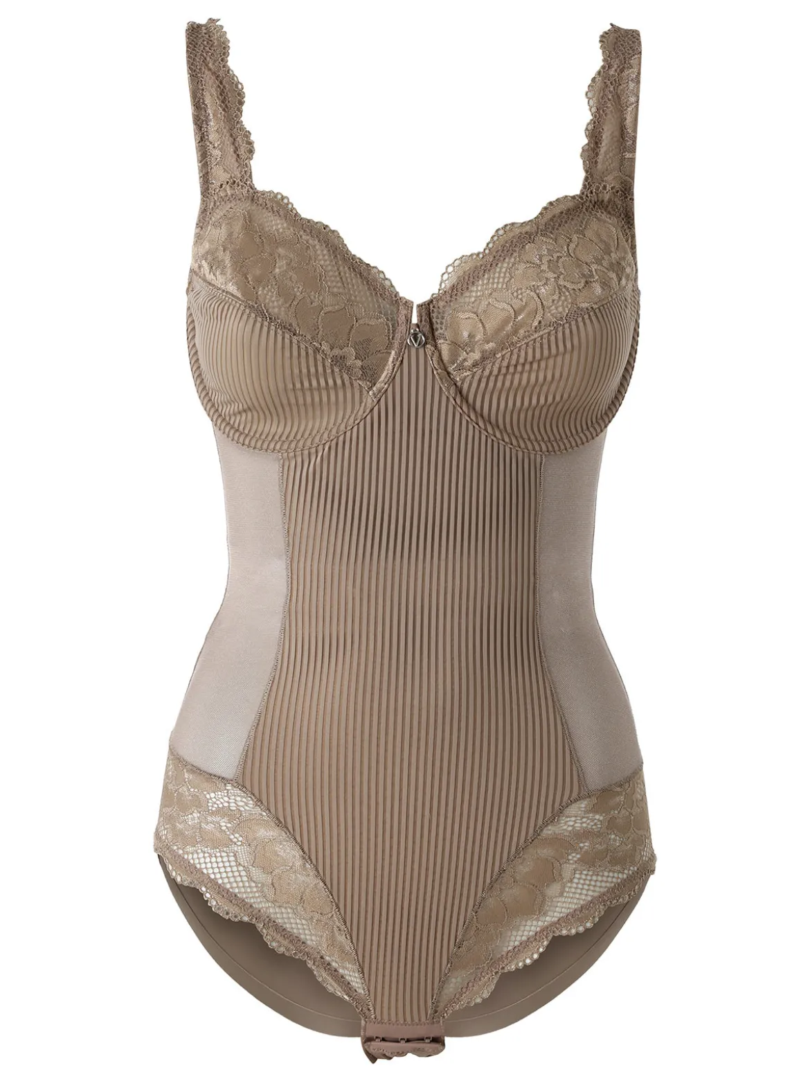 Verde Veronica AR42 Body donna con pizzo coppa C con ferretto - fango