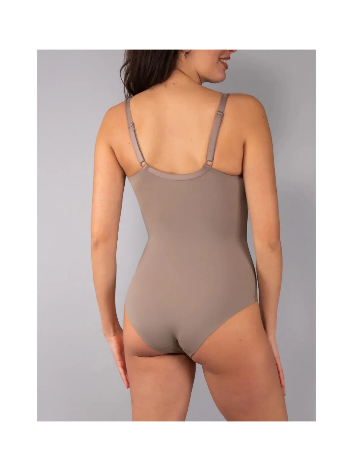 Verde Veronica AR42 Body donna con pizzo coppa C con ferretto - fango