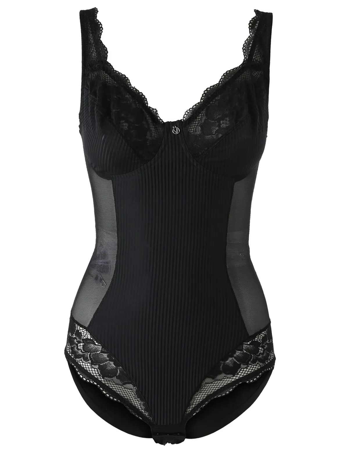 Verde Veronica AR40 Body donna con pizzo senza ferretto coppa C - nero