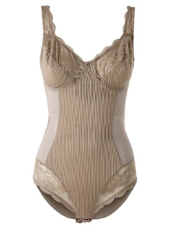 Verde Veronica AR40 Body donna con pizzo senza ferretto coppa C - fango