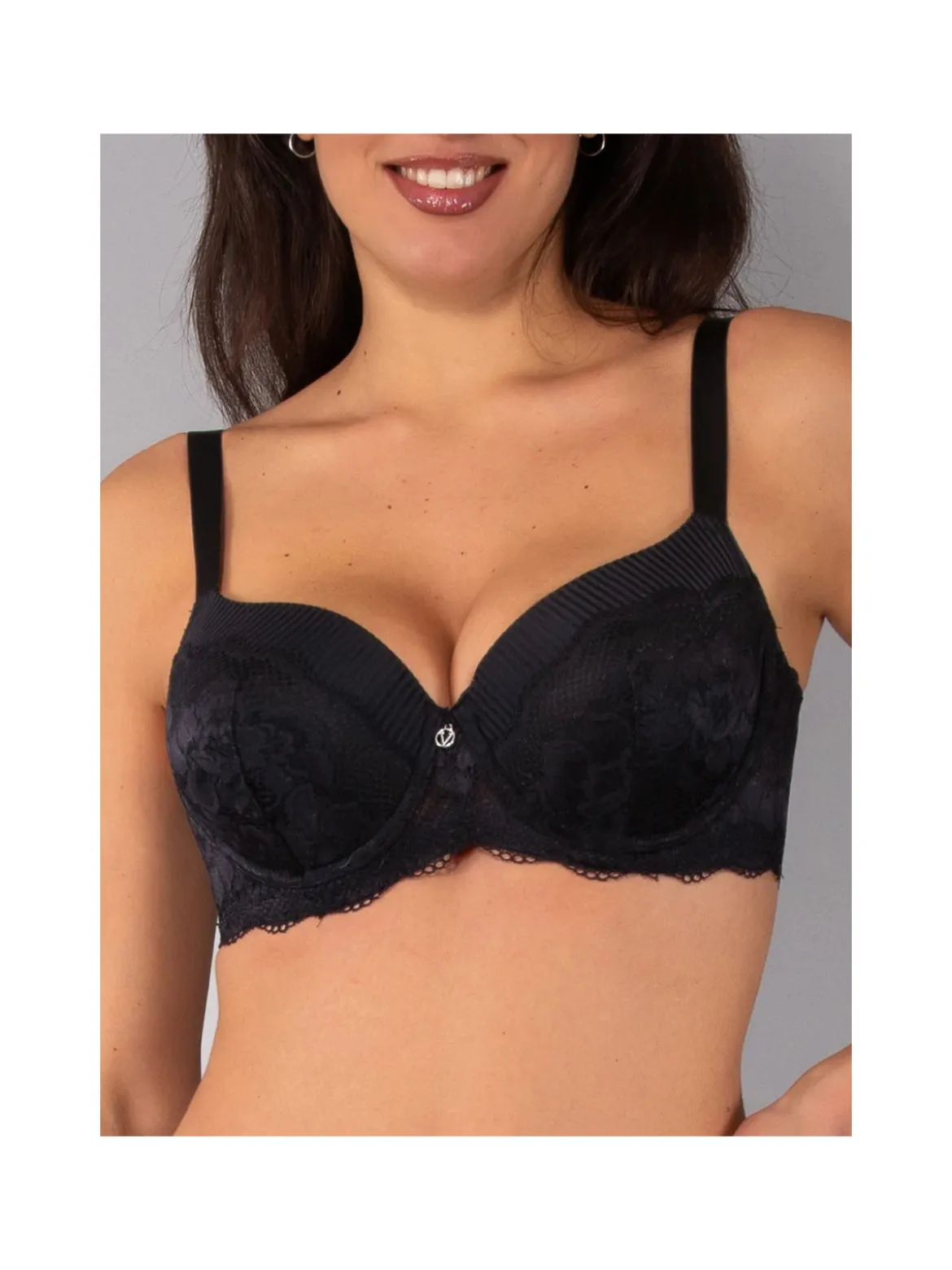 Verde Veronica AR14D Reggiseno preformato imbottito con ferretto coppa D - nero