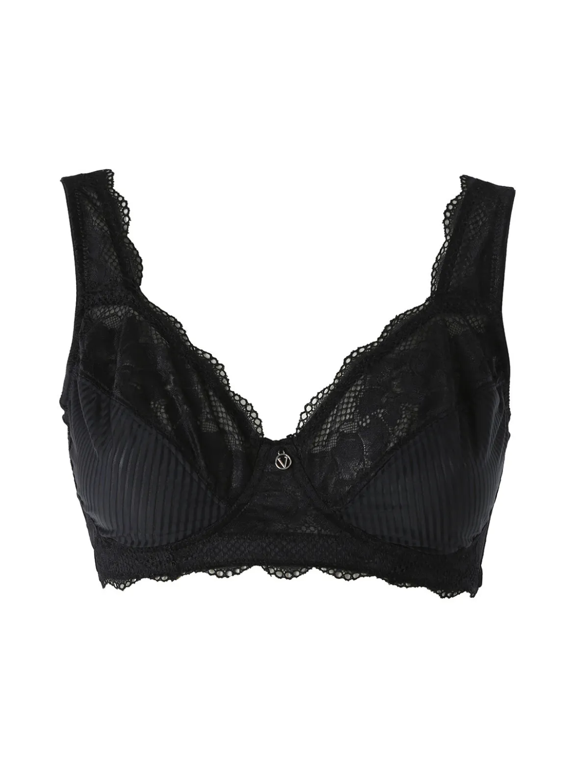 Verde Veronica AR10 Reggiseno preformato con pizzo senza ferretto coppa C - nero