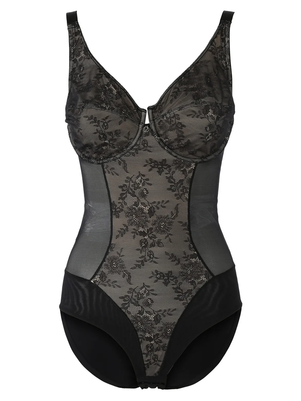 Verde Veronica DR42 Body donna francese con ferretto coppa C - nero