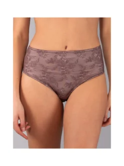 Verde Veronica DR35 Slip donna a vita alta con pizzo - bordeaux