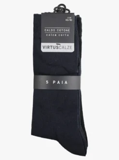 Virtus Calze corte uomo in caldo cotone. Confezione 5 paia
