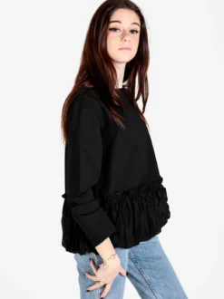 Wendy Trendy Maglia donna oversize con bordo finale a palloncino